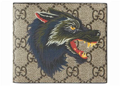 gucci wolf print wallet|Gucci signature web wallet.